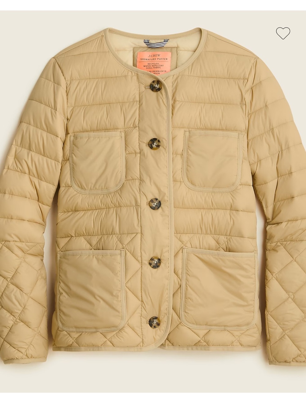 J. Crew | Beige Quilted Signature Puffer | Size = XXS